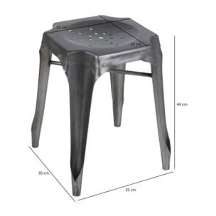 Tabouret en métal noir au style Industriel - STEAL