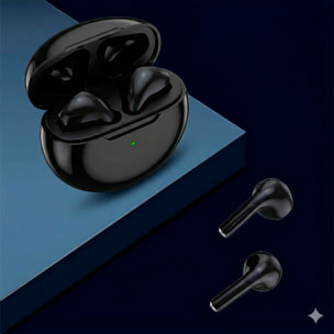 Cuffie TWS R6, Bluetooth 5.2. Controllo touch per la riproduzione musicale e le chiamate.