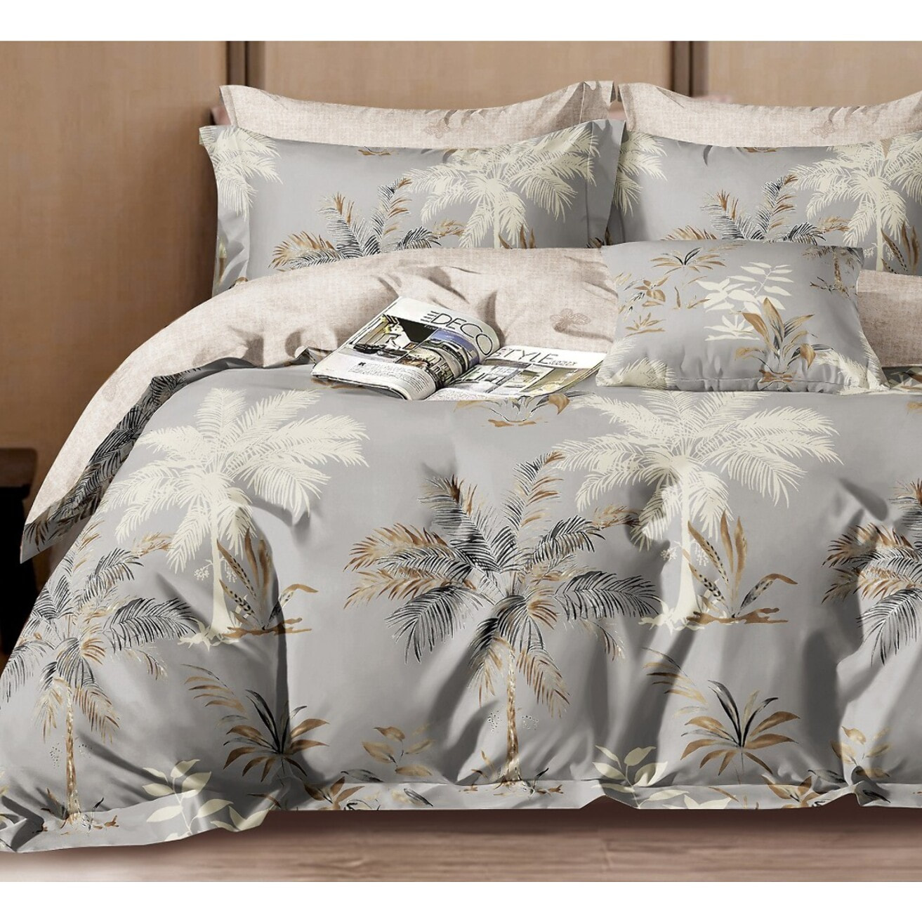 Parure housse de couette 100% percale de coton - Sélénore