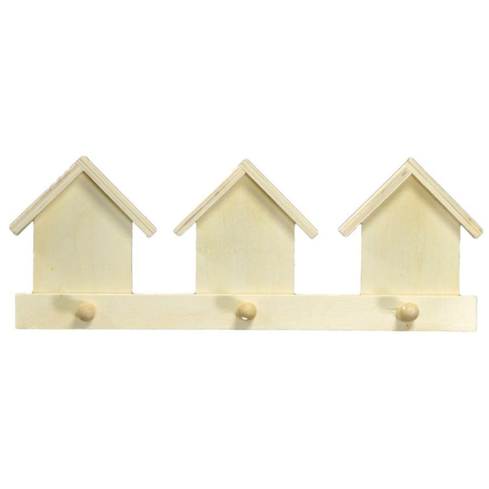 Appendino in balsa, casette a 3 posti cm35x13x5