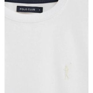 Camiseta blanca de manga corta con logo engomado Rigby Go