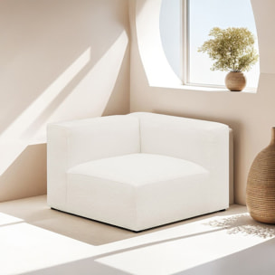 Chauffeuse d'angle à droite modulable en tissu bouclette - MODULO