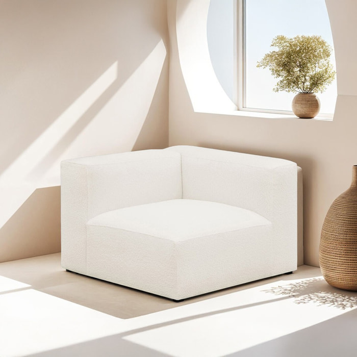 Chauffeuse d'angle à droite modulable en tissu bouclette - MODULO