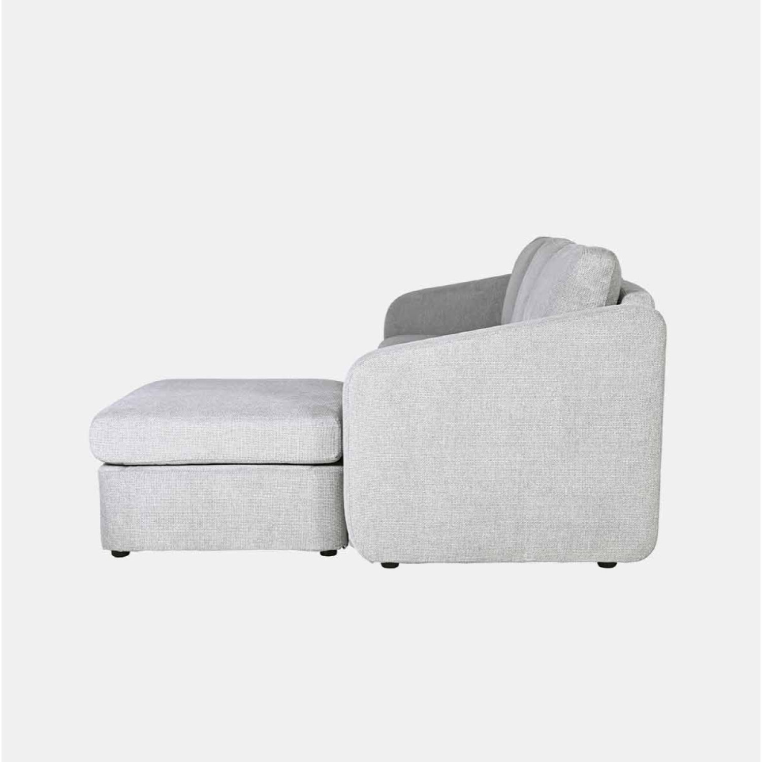 Canapé modulable 3 places gris clair avec pouf GALEGO