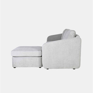 Canapé modulable 3 places gris clair avec pouf GALEGO