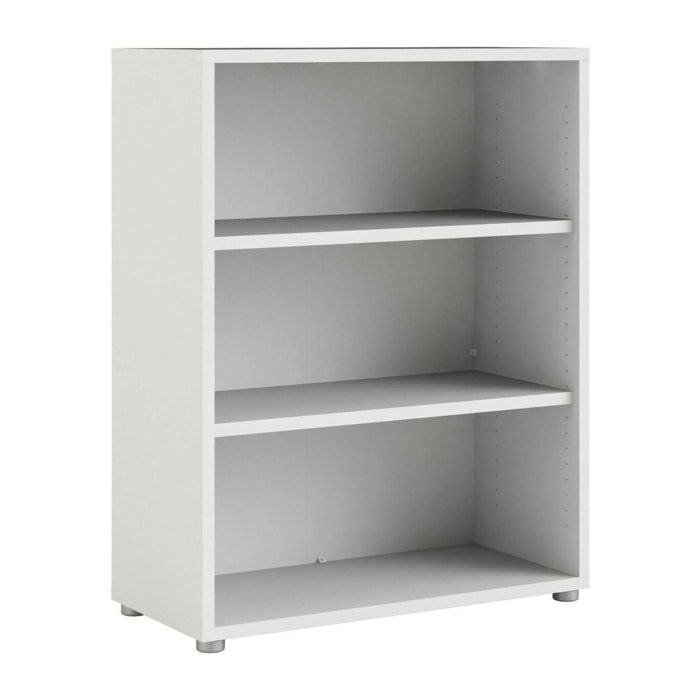 Libreria Aziza, Scaffale da ufficio, Mobile portalibri, Biblioteca, 89x40 h113 cm, Bianco