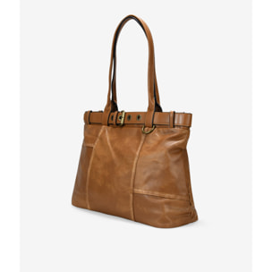 Bolso de hombro cuero vintage con cinturón