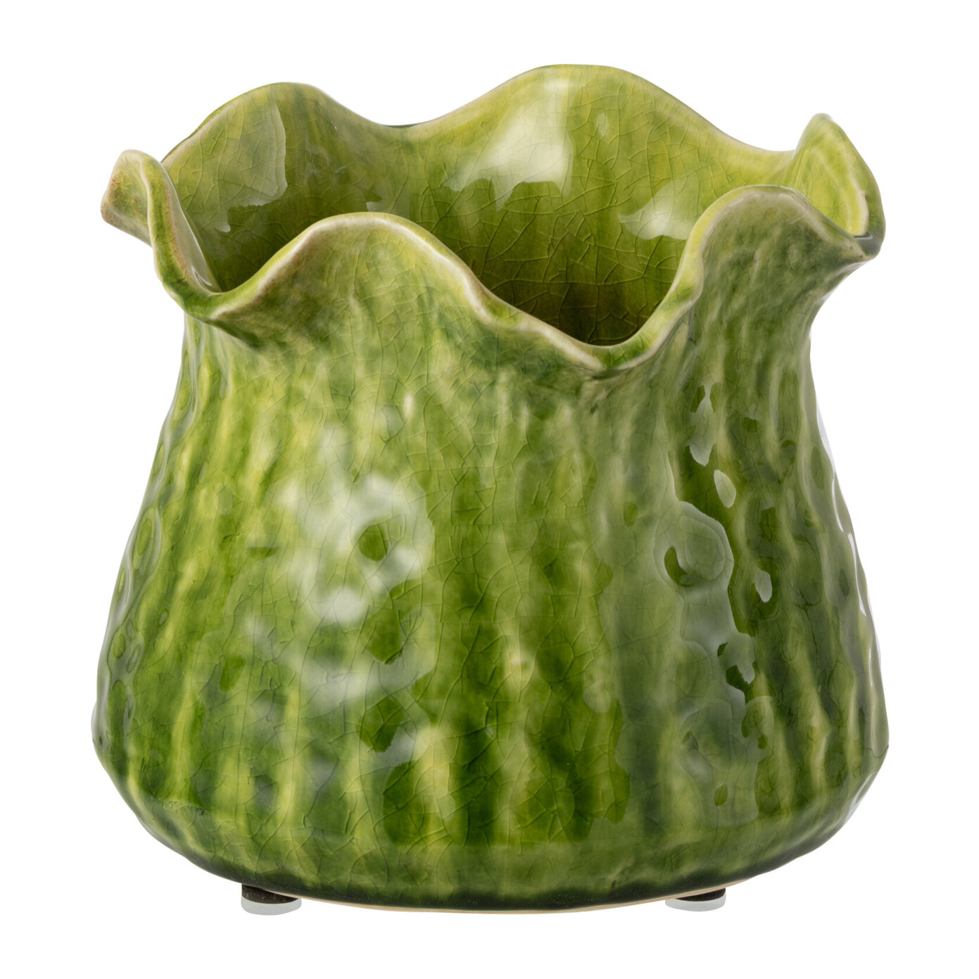 J-Line Cache-pot Ronny Irrégulier - céramique - vert - large