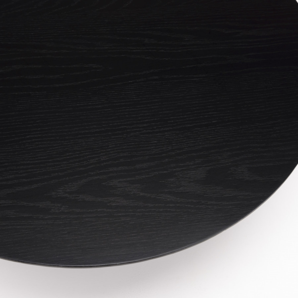 DALY - Table basse ronde noire 78x78cm piètement métal