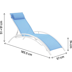 Bain de soleil en aluminium "Beauty" - Phoenix - Bleu - Lot de 2