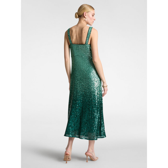 Elena Mirò - Abito lungo full paillettes - Verde