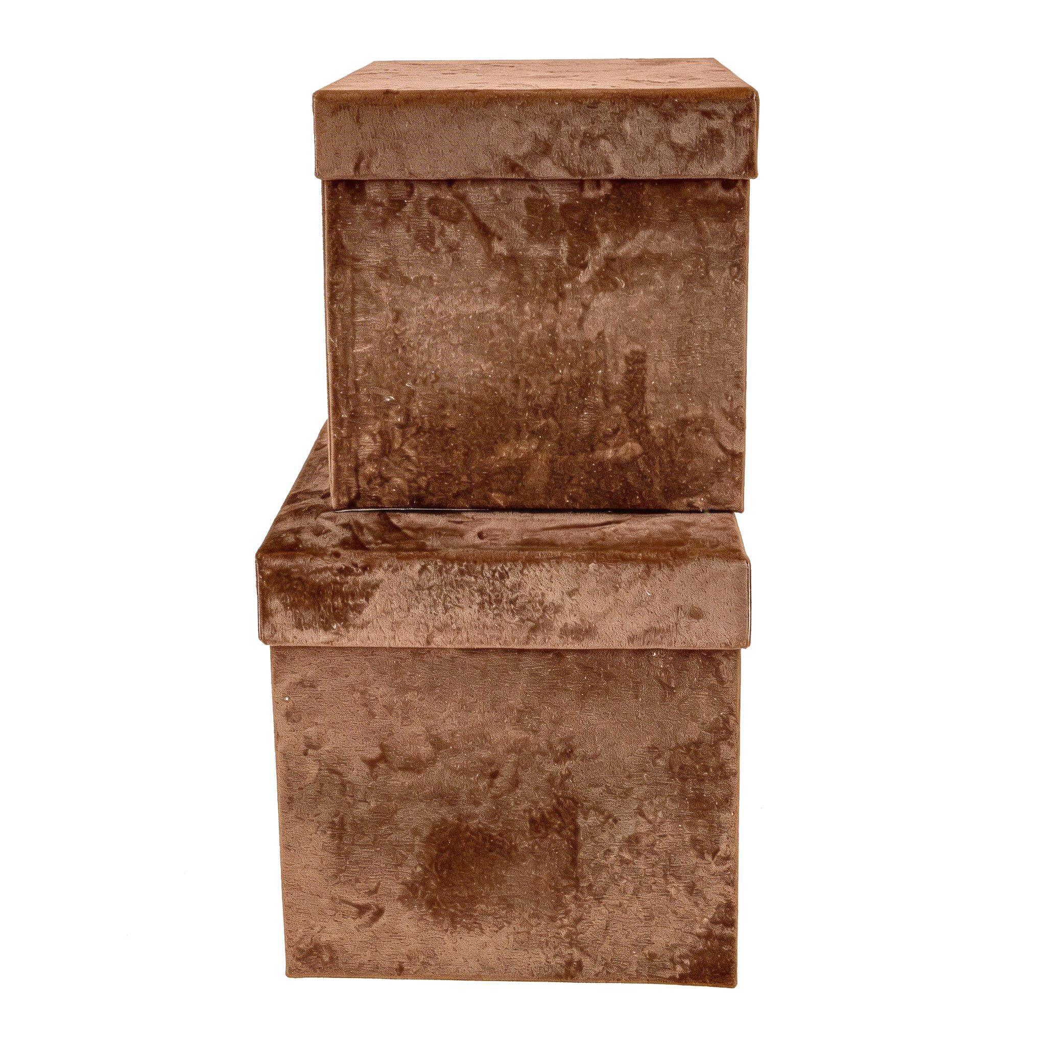scatole - quadrate velluto - Pezzi 2 - MARRONE - Bianchi Dino SpA