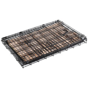 Cage caisse de transport pliante pour chien en métal noir 106 x 71 x 76 cm matelas fourni