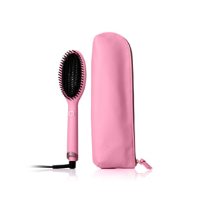 Brosse lissante ghd glide rose et sa pochette thermorésistante