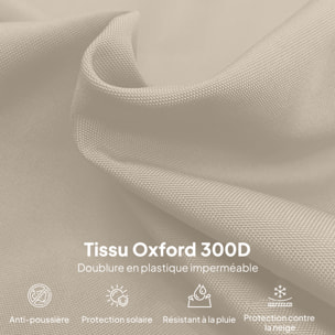 Housse de protection imperméable pour parasol droit avec fermeture éclair et cordon de serrage polyester PVC haute densité beige