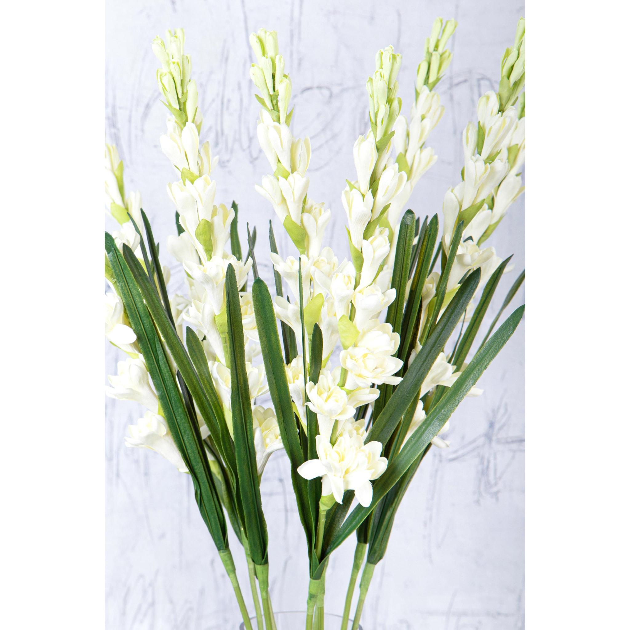 Fiore Di Tuberosa. Altezza 90 Cm - Pezzi 4 - 20X90X20cm - Colore: Bianco - Bianchi Dino - Fiori Artificiali