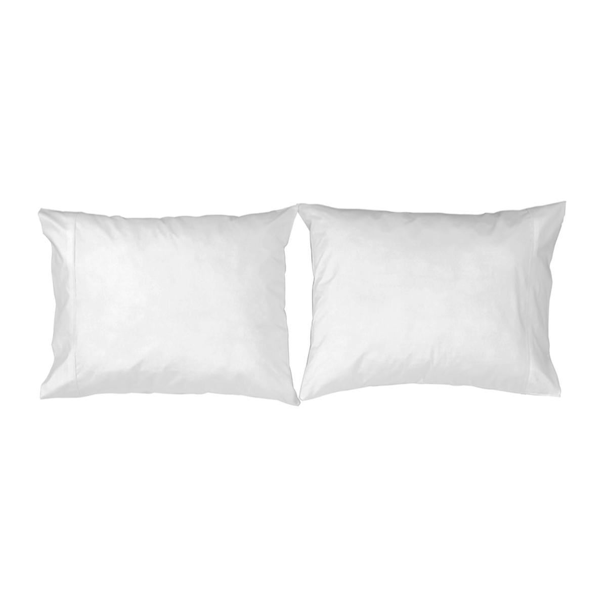 2 Taies d'oreiller CASUAL en coton - blanc