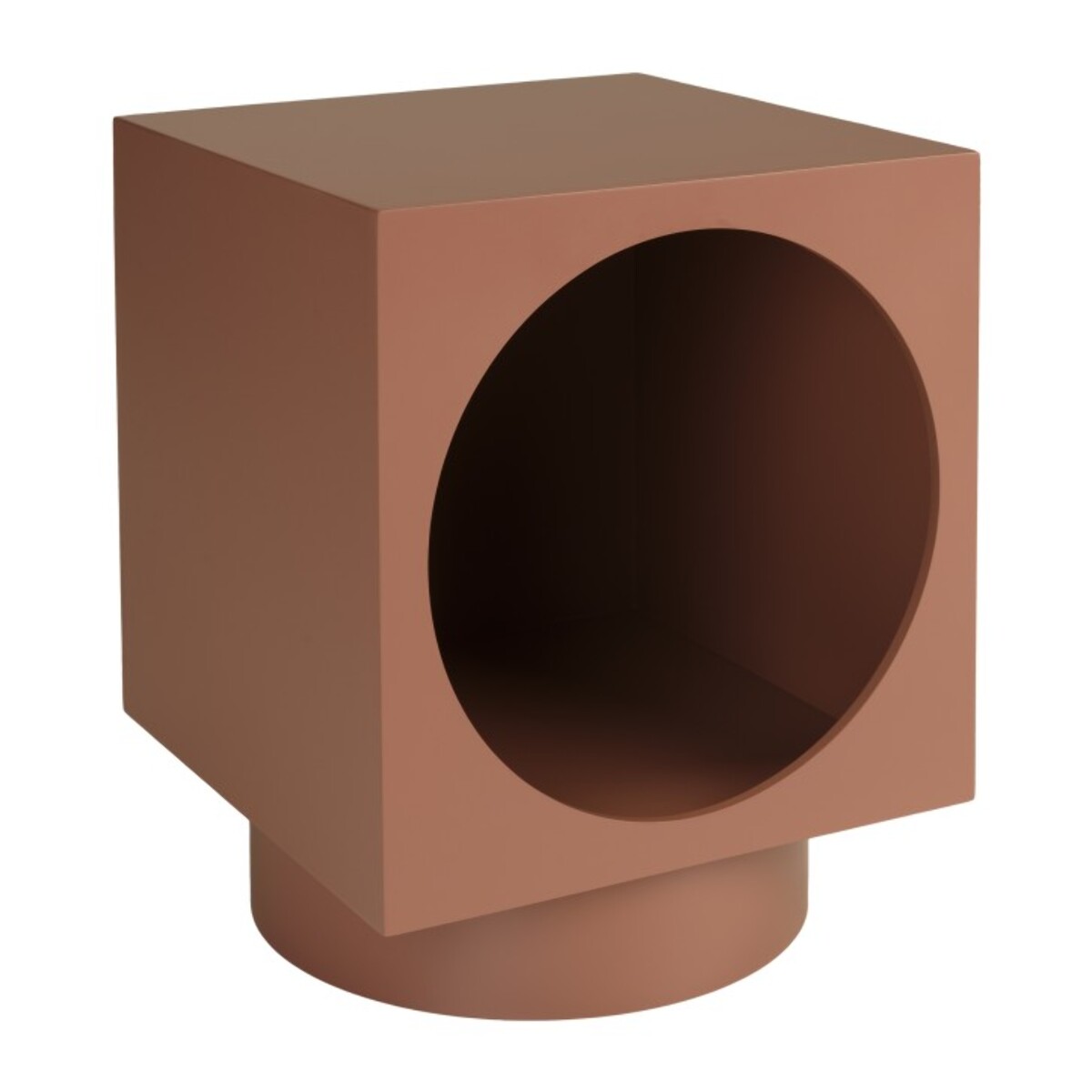 AGATHE - Table d'appoint carrée 34x34cm en bois peint terracotta