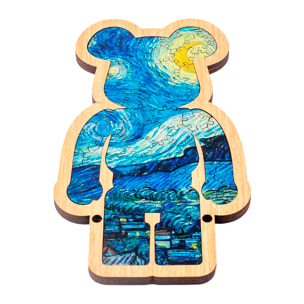 Puzzle e cornice in legno con 86 pezzi. Design Orso.