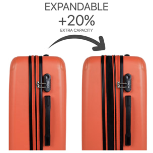 Juego De Maletas Rígidas Abs Itaca Sevron Mandarina