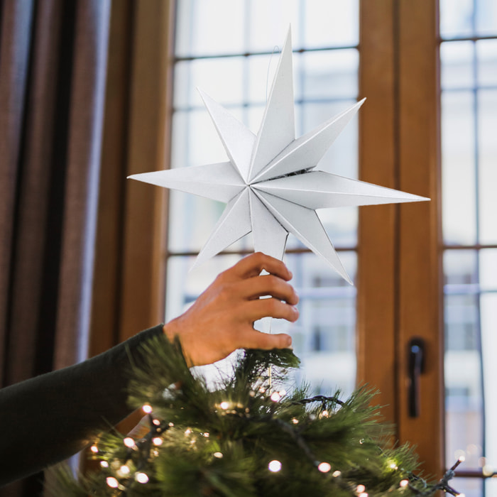 Estrella de papel para árbol de navidad (30 cm)