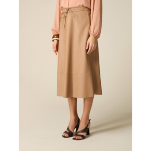 Oltre - Gonna midi ad A - Beige