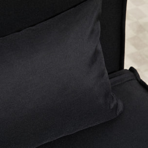 Sofá Cama Individual 3 en 1, Sillón Cama Plegable con Respaldo Ajustable en 6 Posiciones, Asiento Amplio, Almohada Acolchada, Patas de Madera, Carga 350 kg, 94x78x80 cm, Negro