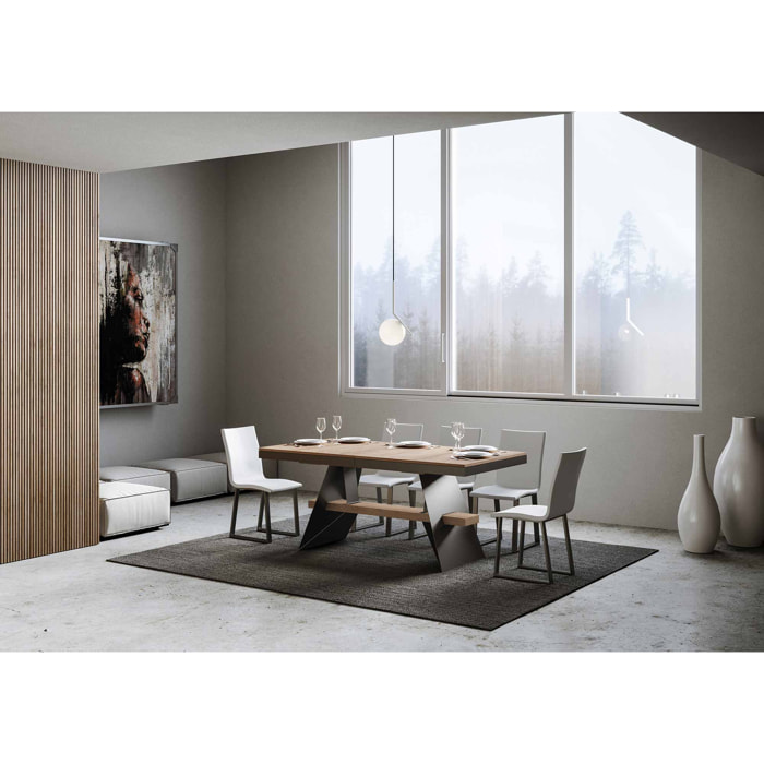 Table extensible 90x180/440 cm Baita Evolution Chêne Nature cadre Anthracite