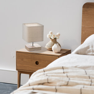 Lámpara de sobremesa de madera h. 21 cm.