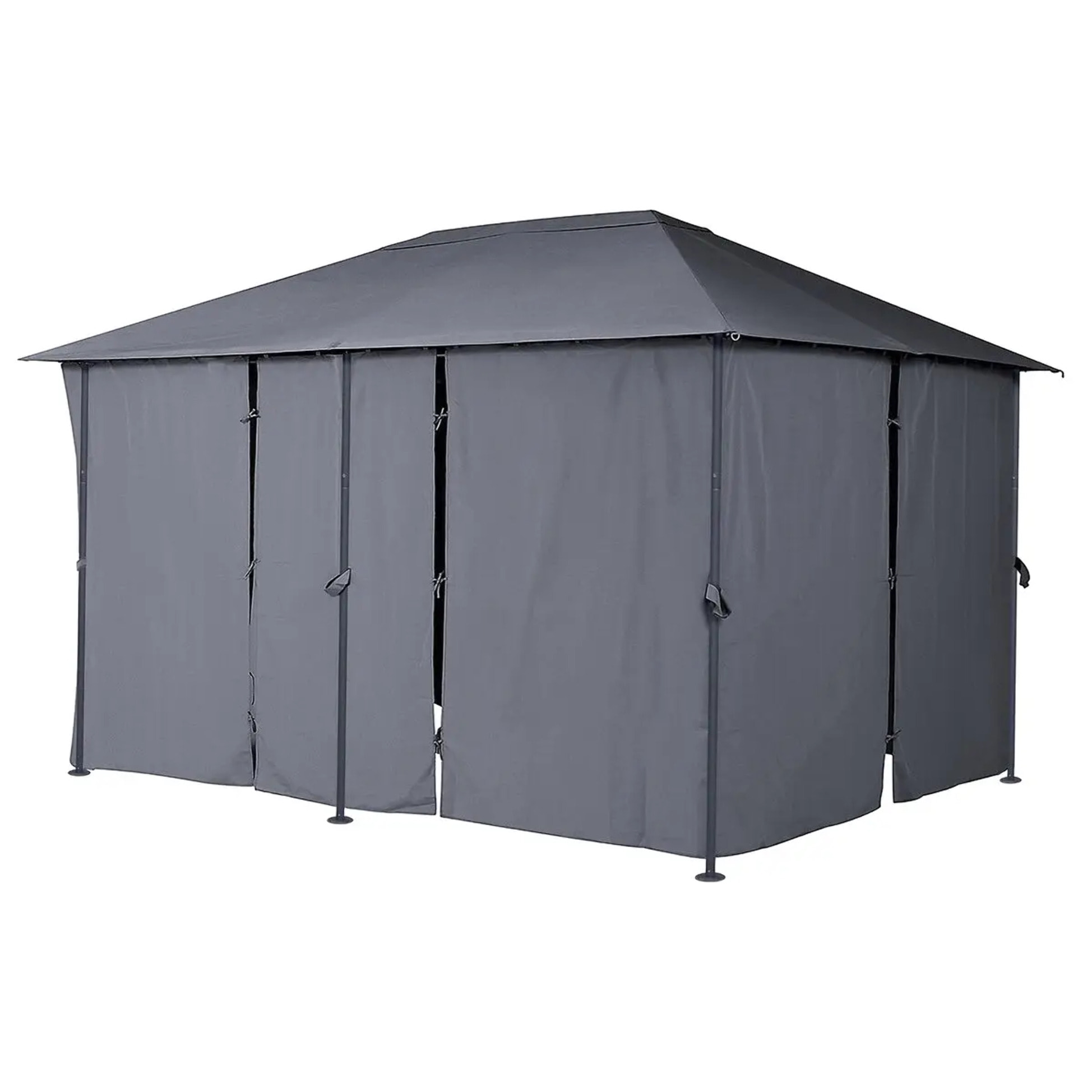 Rideaux pour tonnelle "Santorini" et "Thira" ardoise 4x3m en polyester