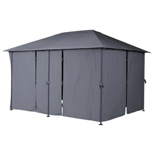 Rideaux pour tonnelle "Santorini" et "Thira" ardoise 4x3m en polyester