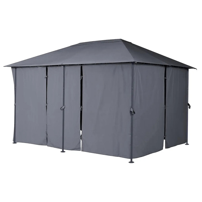 Rideaux pour tonnelle "Santorini" et "Thira" ardoise 4x3m en polyester