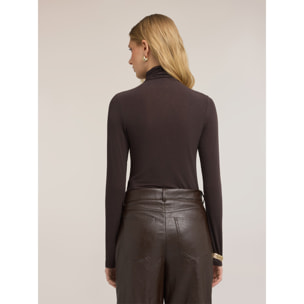 Motivi - T-shirt dolcevita misto cashmere - Marrone