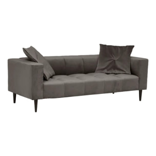 Canapé "Indra" - 3 places - velours - gris