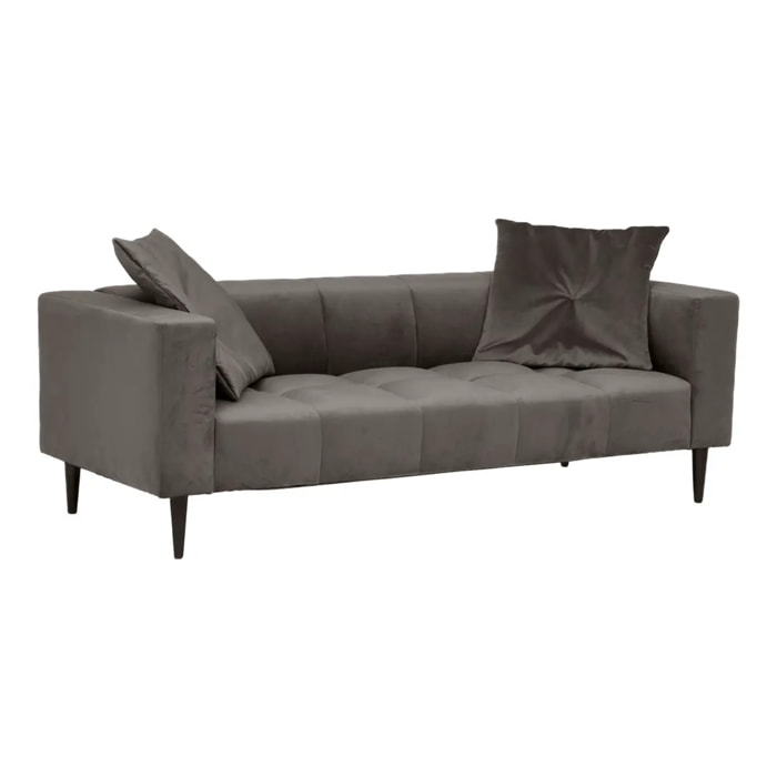 Canapé "Indra" - 3 places - velours - gris