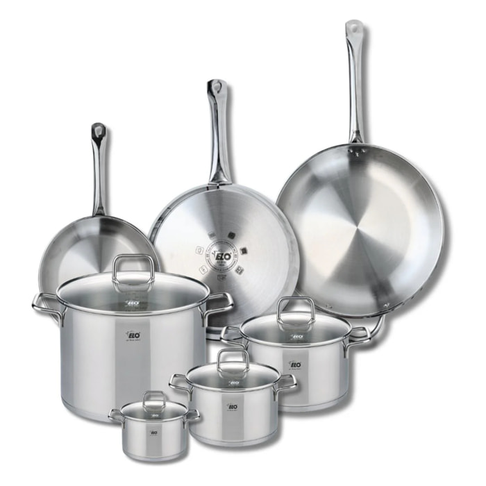 Ensemble de 3 Poêles de cuisson 24, 28 et 32 cm et 4 faitouts 12, 16, 20 et 26 cm Elo Profi Citrin
