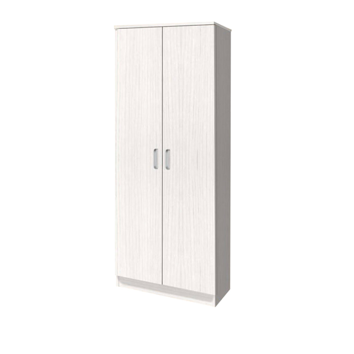 Mobile multiuso a 2 ante e 5 ripiani, Armadio moderno e spazioso, Mobile per piccoli appartamenti, Made in Italy, cm 71x38xh182, colore Rovere sbiancato