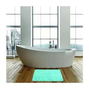 Tapis de bain Microfibre PEBBLE 40x60cm Bleu Turquoise MSV