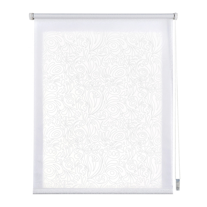 Estor Easyfix Tráslucido Deco Paisley Blanco