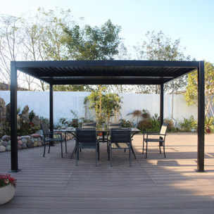 Pergola bioclimatique 4x3m structure en aluminium noir