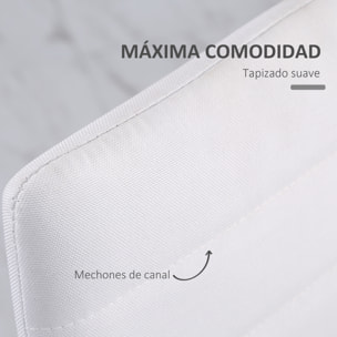 Pack de 4 Sillas de Comedor Modernas, Sillas de Cocina Tapizadas en Lino Sintético con Respaldo Alto y Patas de Metal, para Salón, Blanco