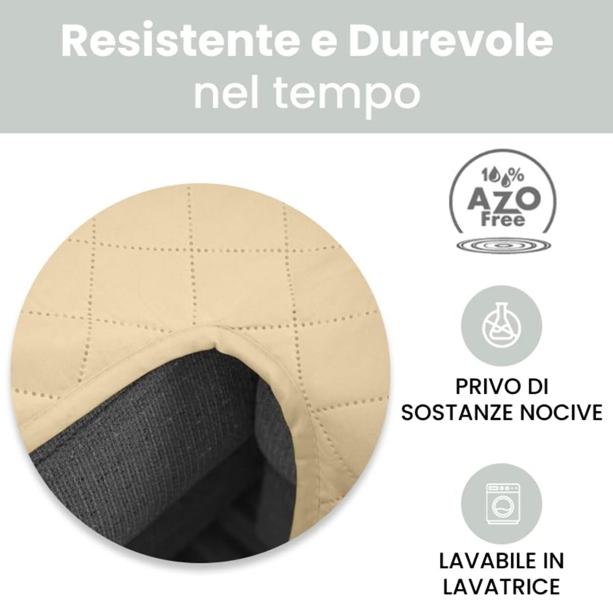 INTRECCI Copridivano 4 Posti con Penisola, Copridivano con Braccioli, Penisola Destra e Sinistra, Telo Copridivano Angolare, Impermeabile, Protegge da Macchie, Facile da Lavare. Colore: Panna