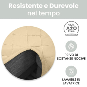 INTRECCI Copridivano 4 Posti con Penisola, Copridivano con Braccioli, Penisola Destra e Sinistra, Telo Copridivano Angolare, Impermeabile, Protegge da Macchie, Facile da Lavare. Colore: Panna
