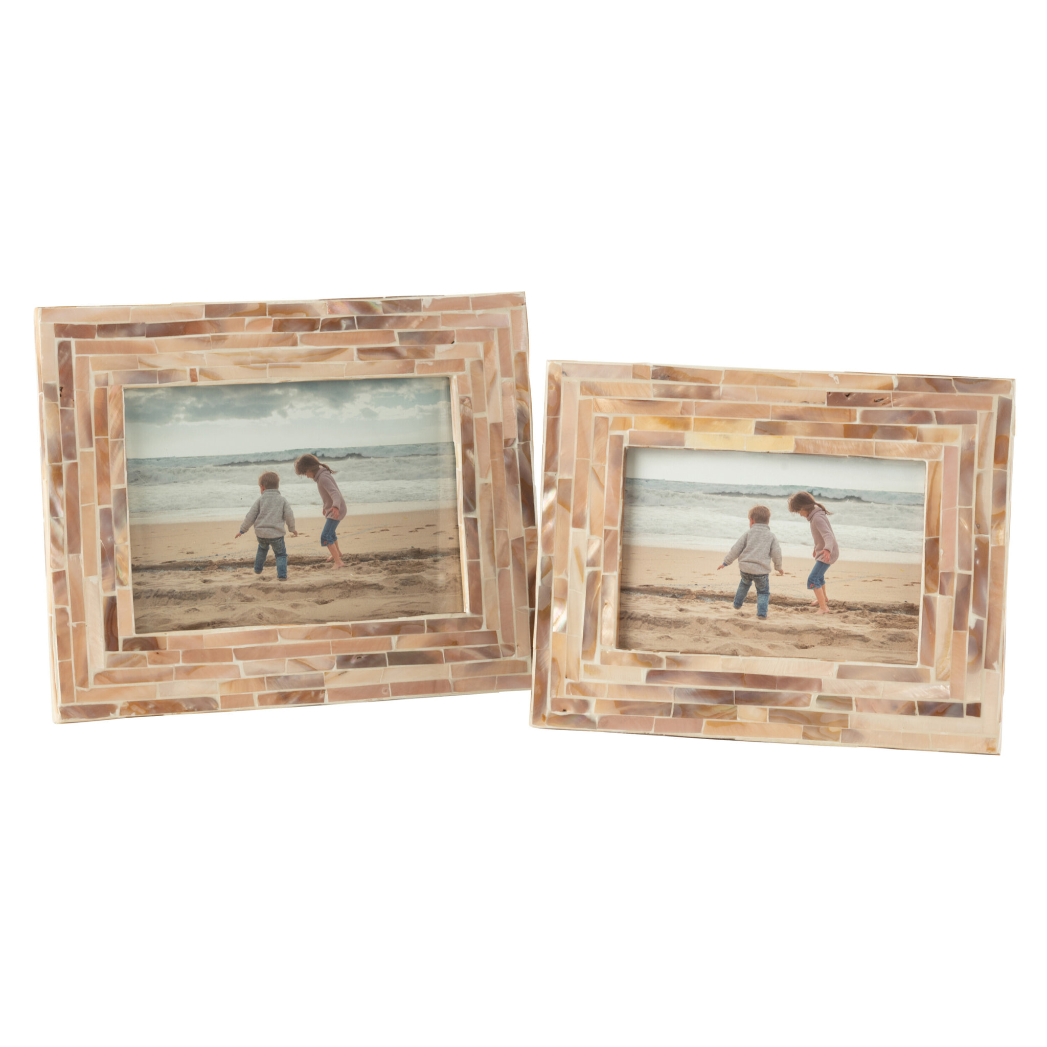J-Line cadre photo Nuye - coquillages - beige