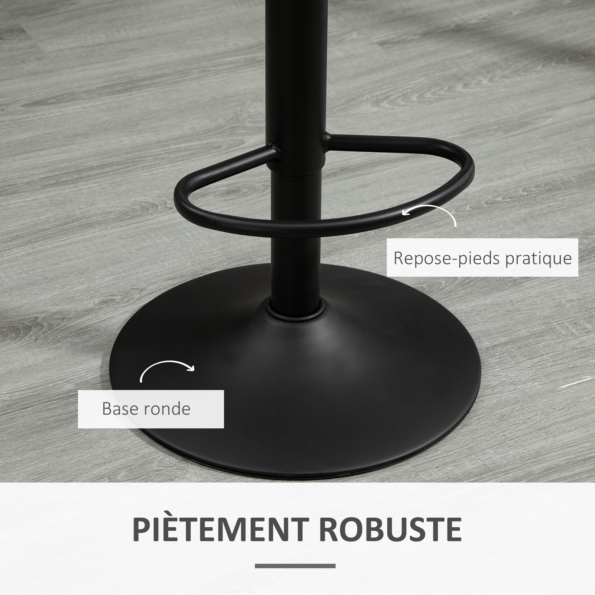 Lot de 2 tabourets de bar – Style néo-rétro – Réglables et pivotants