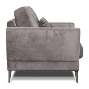 Fauteuil Splendido Velours Gris clair - 1 Place