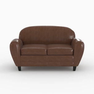 Ensemble canapé et fauteuil marron foncé 3 places - Club - Club