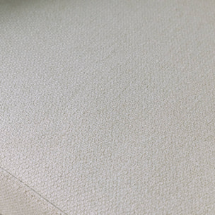 Fauteuil tissu blanc dossier incurvé piétement métal L 81.5 x P 72.5 x H 69 cm - Cristo