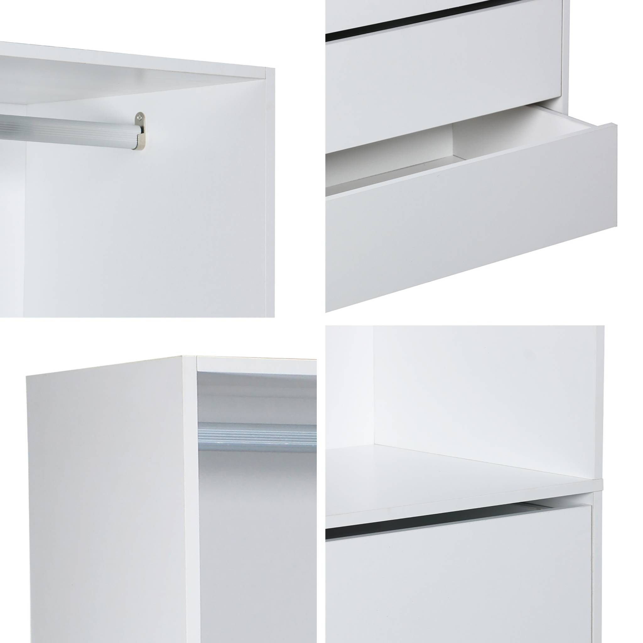 Module dressing décor bois 4 tiroirs 1 penderie MODULO