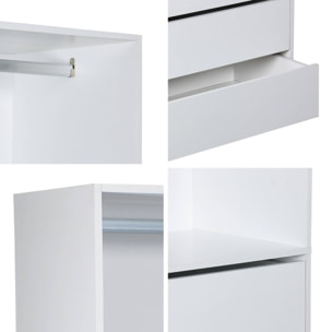 Module dressing décor bois 4 tiroirs 1 penderie MODULO